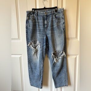 American Eagle Outfitters Relaxed Ripped Blue Jeans